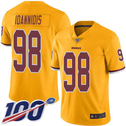 Washington Redskins Limited Gold Youth Matt Ioannidis Jersey NFL Football #98 100th Season Rush Vapor